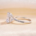 S925 Elegant Asscher Cut Women's Engagement Ring In Sterling Silver - Image 5