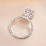 S925 Elegant Asscher Cut Women's Engagement Ring In Sterling Silver - Image 6