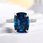 S925 Montana Blue Yoga Sapphire Cushion Cut Exclusive Engagement Ring - Image 5
