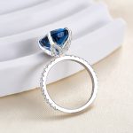 S925 Montana Blue Yoga Sapphire Cushion Cut Exclusive Engagement Ring - Image 6