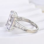 S925 Luxury Big Emerald Cut Engagement Ring In Sterling Silver - Image 5