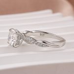 Moissanite 2.0Ct Cushion Cut Twist Engagement Ring Travel Ring In Sterling Silver - Image 6