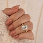 S925 Bright 5.5Ct Cushion Cut Pavé Yellow Gold Engagement Ring For Women In Sterling Silver - Image 2