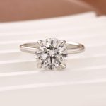 S925 Moissanite 3.0Ct Round Cut Engagement Ring Travel Ring In Sterling Silver - Image 3