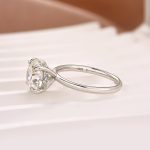 S925 Moissanite 3.0Ct Round Cut Engagement Ring Travel Ring In Sterling Silver - Image 4