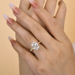 S925 Sparkle Yellow Gold Oval Cut Engagement Ring In Sterling Silver - Image 3