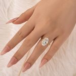 S925 5.0Ct Oval Cut Hidden Halo Engagement Ring Travel Ring In Sterling Silver - Image 2
