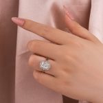S925 Maxine Moissanite Vintage 3.0 Carat Halo Radiant Cut Engagement Ring In Sterling Silver - Image 9