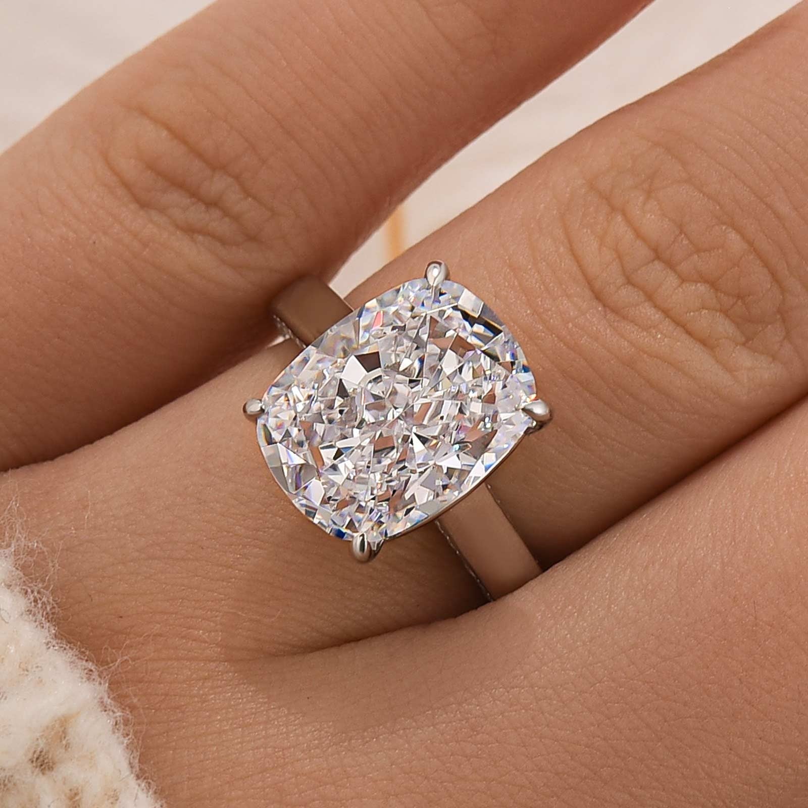 DSC-8805-2-1759911124 S925 Classic 8.0Ct Cushion Cut Solitaire Engagement Ring Travel Ring In Sterling Silver - Image 1
