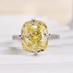 S925 Yellow Sapphire 6.0 Carat Cushion Cut Elegant Engagement Ring - Image 6