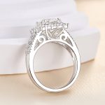 Noble Halo 2.5Ct Cushion Cut Engagement Ring In Sterling Silver - Image 5