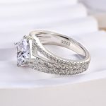 S925 Exquisite Vintage Square Princess Cut Engagement Ring for Women - Image 6