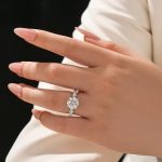 S925 Moissanite 3.0Ct Round White Gold Engagement Ring - Image 2