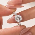 S925 Moissanite 3.0Ct Round White Gold Engagement Ring