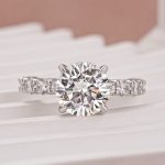 S925 Moissanite 3.0Ct Round White Gold Engagement Ring - Image 4