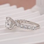S925 Moissanite 3.0Ct Round White Gold Engagement Ring - Image 5