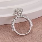 S925 Moissanite 3.0Ct Round White Gold Engagement Ring - Image 6