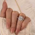 S925 Fancy 2.5Ct Emerald Cut Halo Engagement Ring For Woman In Sterling Silver - Image 2