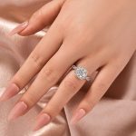 S925 Moissanite 2.0 Ct Halo Round Cut Twist White Gold Engagement Ring - Image 4