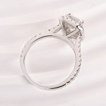 S925 Maxine Attractive Halo Emerald Cut Engagement Ring - Image 7