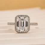 S925 Fancy 2.5Ct Emerald Cut Halo Engagement Ring For Woman In Sterling Silver - Image 3