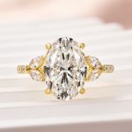 S925 Maxine Moissanite 4.0 Ct Oval and Angled Marquise Five Stone Engagement Ring - Image 6