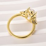 S925 Maxine Moissanite 4.0 Ct Oval and Angled Marquise Five Stone Engagement Ring - Image 8