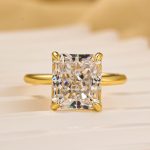 S925 Fashion 4.0Ct White Stone Radiant Cut Solitaire Engagement Ring For Woman In sterling Sliver - Image 5