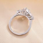S925 Stunning Marquise Cut Three Stone Engagement Ring In Sterling Silver - Image 5