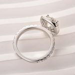 S925 Maxine Moissanite 2.0 Ct Halo Round Cut White Gold Promise Ring - Image 7