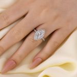 S925 Unique 3.0Ct Halo Marquise Cut Engagement Ring In Sterling Silver - Image 3