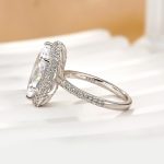 S925 Unique 3.0Ct Halo Marquise Cut Engagement Ring In Sterling Silver - Image 5