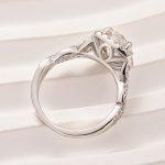 S925 Moissanite 2.0 Ct Halo Round Cut Twist White Gold Engagement Ring - Image 7