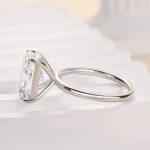 S925 Classic Yellow Gold Radiant Cut Simulated Diamond Engagement Ring For Women - Image 9