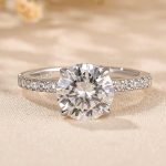 S925 Classic Round Cut Engagement Ring for Her 4 prong In Sterling Silver - Image 4