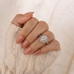 S925 Halo 2.0Ct Oval Cut Vintage Engagement Ring In Sterling Silver - Image 2
