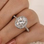 S925 Halo 2.0Ct Oval Cut Vintage Engagement Ring In Sterling Silver