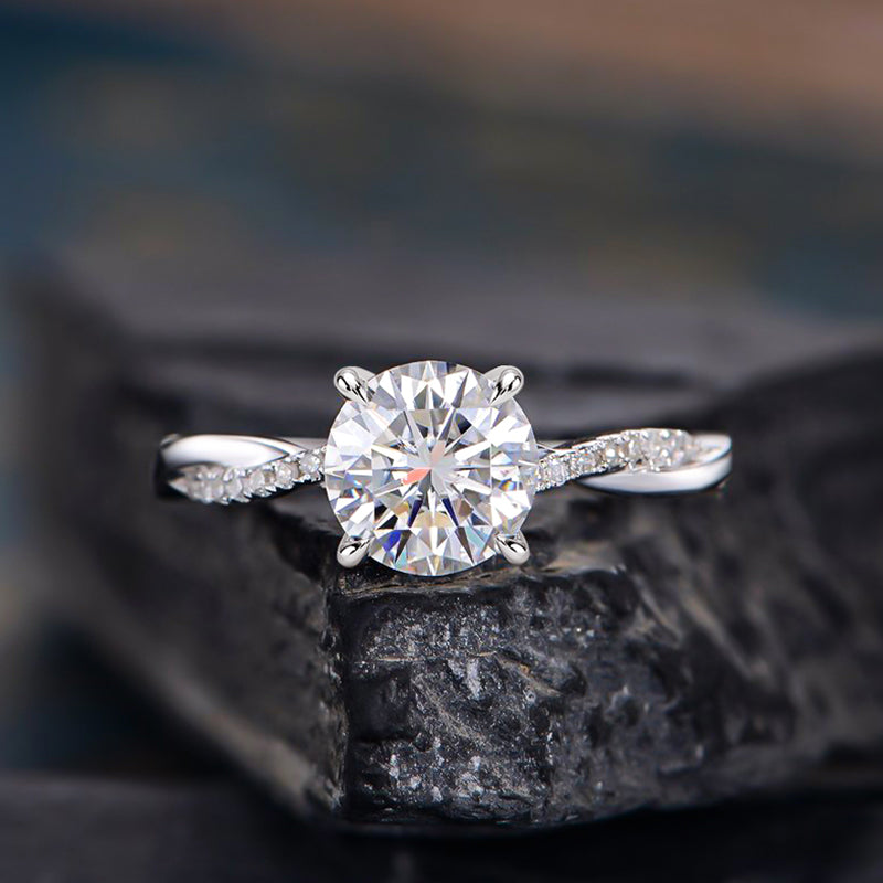 ER029S-new-1 S925 Twist 1.25 Carat Round Cut Promise Ring For Her In Sterling Silver - Image 1