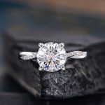 S925 Maxine Twist 2.0 Carat Round Cut Engagement Ring For Her In Sterling Silver - Image 5
