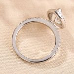 S925 Classic 2.2 Carat Simulated Diamond Pear Cut Halo Engagement Ring for Her - Image 9