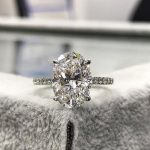 S925 Maxine Moissanite 2.0 Ct~5.5 Ct Oval Cut Engagement Ring In Sterling Silver