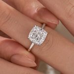 S925 3.5Ct Cushion Cut Hidden Halo Engagement Ring Promise Ring For Her