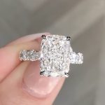 S925 Gorgeous Elongated Crushed Ice 9.0 Carat Cushion Cut Engagement Ring