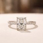 S925 Maxine Moissanite 2.0 CT Radiant Cut Engagement Ring In Sterling Silver - Image 3