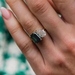 S925 Special Two Stones Design Emerald & Pear Cut Engagement Ring In Sterling Silver - Image 4