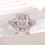 S925 Honorable Crushed Ice Radiant Cut Three Stone Engagement Ring In Sterling Silver - Image 3