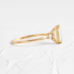 S925 Classic Yellow Gold Emerald Cut Three Stone Engagement Ring For Women In Sterling Silver - Image 5