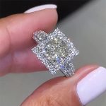 Noble Halo 2.5Ct Cushion Cut Engagement Ring In Sterling Silver