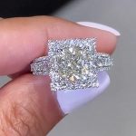 Noble Halo 2.5Ct Cushion Cut Engagement Ring In Sterling Silver - Image 2