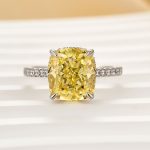 S925 4.5Ct Yellow Stone Cushion Cut Engagement Ring Promise Ring For Her - Image 4